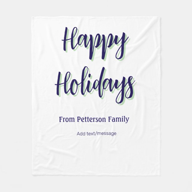 Cobertor De Velo Felizes feriados azuis na moda (Frente)