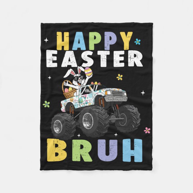 Cobertor De Velo Felz pascoa Bruh Funny Monster Bunny Ovos B (Frente)