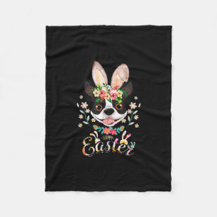 Cobertor De Velo Felz pascoa Bunny Boston Terrier sobe com leste