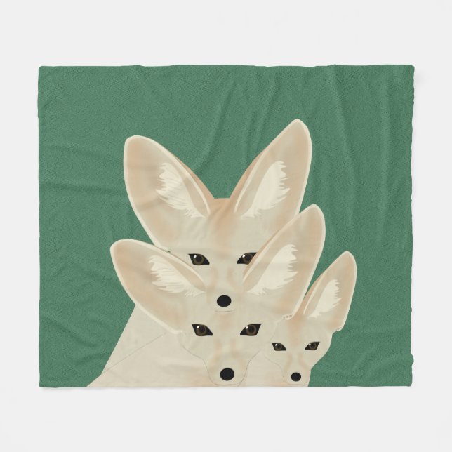 Cobertor De Velo Fennec Foxes Fleece Blanket (Frente (Horizontal))
