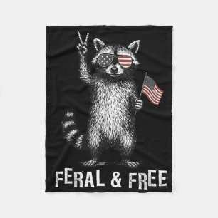 Cobertor De Velo Feral E Grátis Raccoon 4 De Julho Eua Patri
