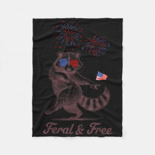 Cobertor De Velo Feral E Livre Fofinho Guaxinim Patriótico 4 De Jul