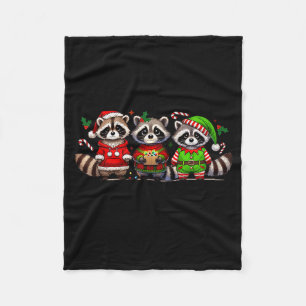 Cobertor De Velo Feral Mas Festivo Funny Natal Cute Raccoon Elf