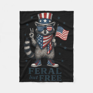 Cobertor De Velo Feral Mas Livre Racoons Engraçados Bandeira Dos EU