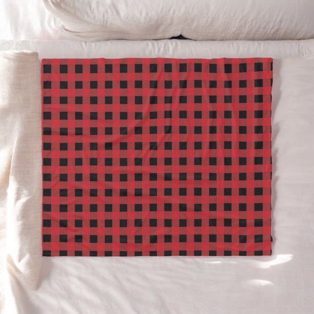 Cobertor De Velo Feriado da Xadrez de Buffalo Vermelho (Criador carregado)