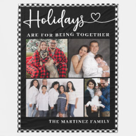 Cobertor De Velo Feriado de Colagem de Fotos da Família Personaliza