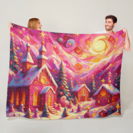 Cobertor De Velo Feriado de Natal da Casa Rosa-Quente da Vila