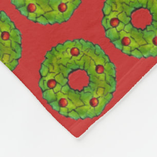 Cobertor De Velo Feriado de Natal do Red Green Holly Wreath Xmas
