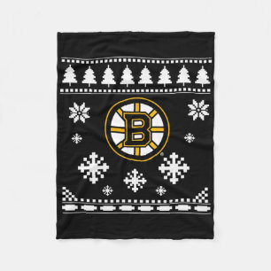 Cobertor De Velo Feriado de Sweater de Natal Feio de Boston Bruins