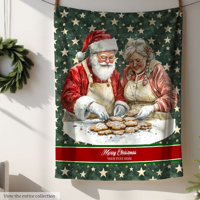 Cobertor De Velo Feriado em Aberto do Papai Noel Personalizado (Custom Santa Claus Blanket Holiday Season)