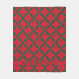Cobertor De Velo Feriado Moderno do Meio século Verde Vermelho