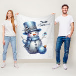 Cobertor De Velo Feriados de inverno elegantes do Natal Snowman<br><div class="desc">Feriados de inverno elegantes de Natal de Snowman Fleece Blanket. Único,  bonito,  na moda design. Fácil de ser personalizado. O estilo,  o tamanho e as cores da fonte podem ser alterados. Itens correspondentes estão disponíveis.</div>