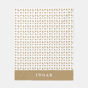 Cobertor De Velo Férias de Família com Monograma Dourado Moderno