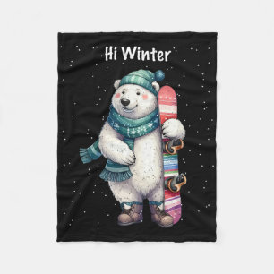 Cobertor De Velo Férias de inverno Snowboard Animal Christmas Snowb