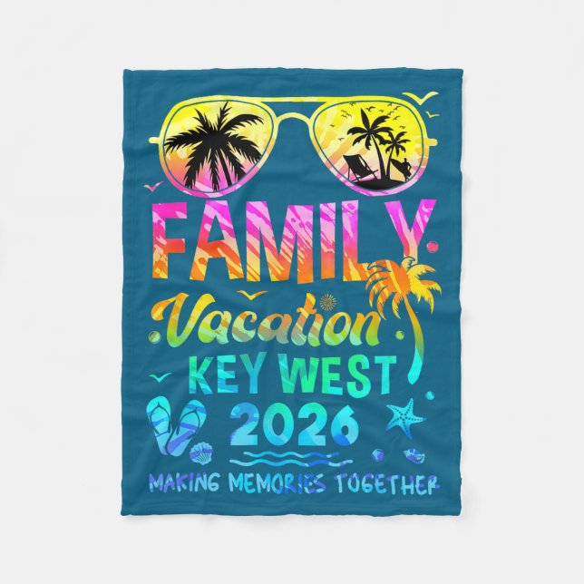 Cobertor De Velo Férias em Família Key West Combinando (Frente)