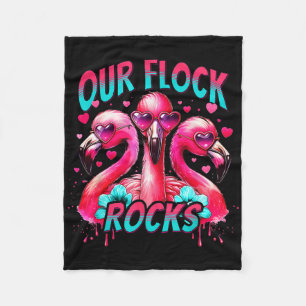 Cobertor De Velo Férias Familiares De Flamingo Correspondendo A Nos