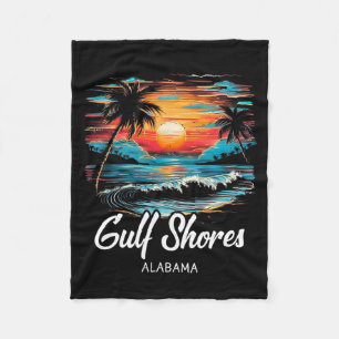 Cobertor De Velo Férias Familiares Retro Sunset Alabama Golfo Loari