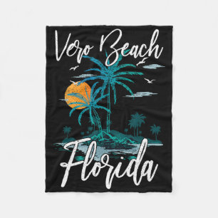 Cobertor De Velo Férias Familiares Retro Sunset Florida Vero Beach