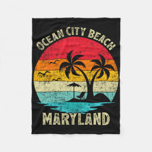 Cobertor De Velo Férias Familiares Vintage Retro Maryland Ocean Cit