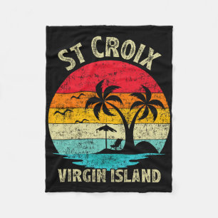 Cobertor De Velo Férias Familiares Vintage Ruas Da Ilha Virgin. Cr