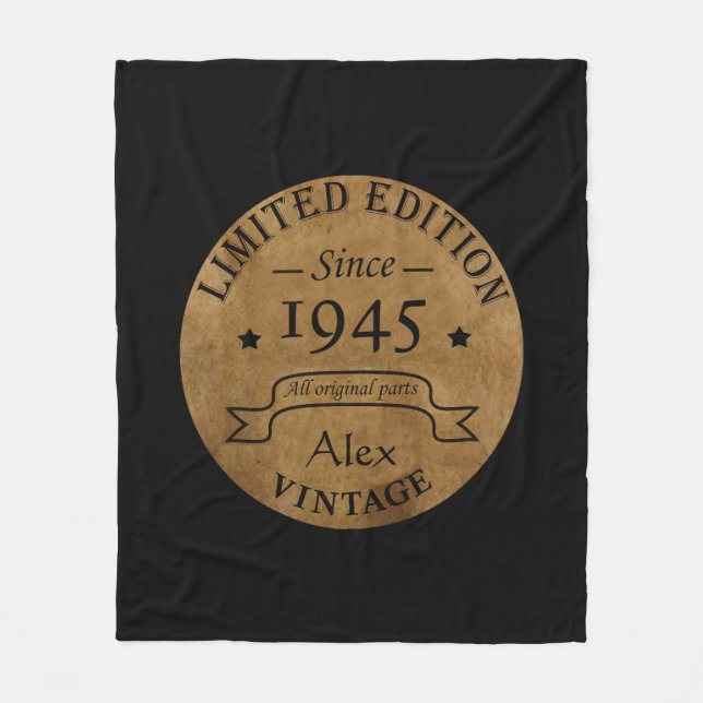 Cobertor De Velo Festa de aniversário de 80 de oitava safra persona (Frente)