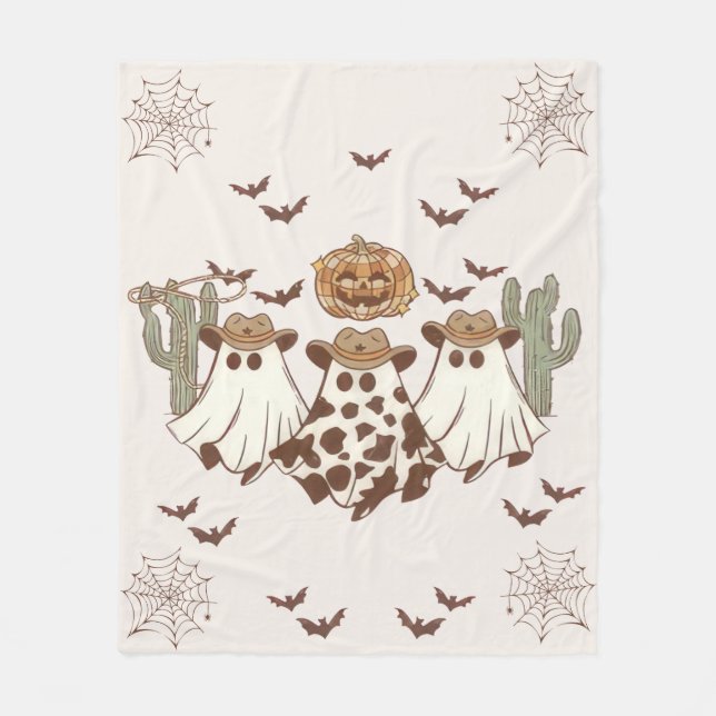 Cobertor De Velo Festa de aniversário Spookeen Halloween Cuctus (Frente)