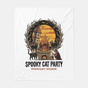 Cobertor De Velo Festa de Gato Assustador Camisa Vintage Engraving