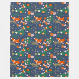 Cobertor De Velo Festa de Natal do Dinossauro Azul