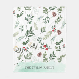 Cobertor De Velo Festa de Natal Festiva Fúria Botânica