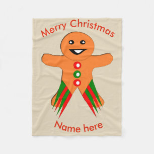 Cobertor De Velo Festa de Natal Gingerbird Man Fleece Blanket