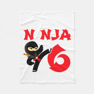 Cobertor De Velo Festa de Ninja Karatê de 6 Anos de Idade Camiseta
