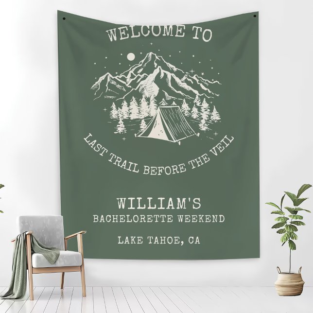 Cobertor De Velo Festa de solteira de acampamento simples moderno (Criador carregado)