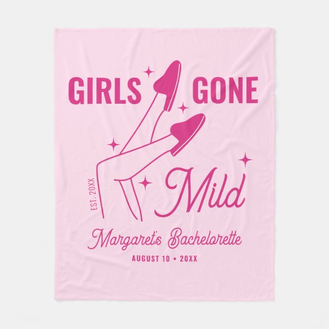 Cobertor De Velo Festa de Solteira Rosa Girls Gone Mild Sleepover (Frente)