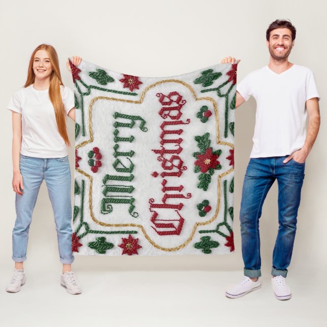 Cobertor De Velo Festas de Natal Cozy: Bolas bordadas de velo (In Situ)