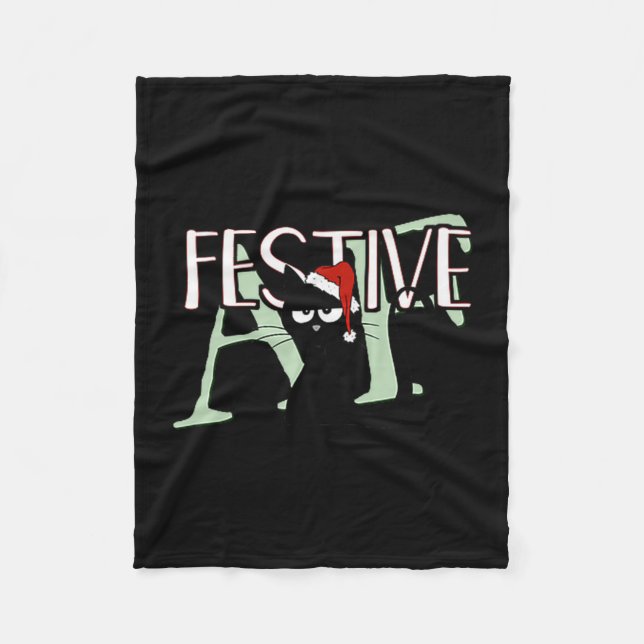 Cobertor De Velo Festive Af Ironic Sarcastic Merry Christmas Cat Pr (Frente)