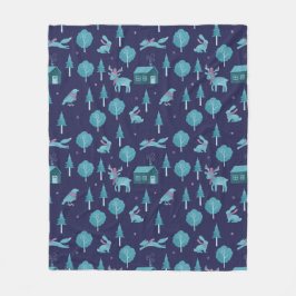 Cobertor De Velo Festive Winter Animals