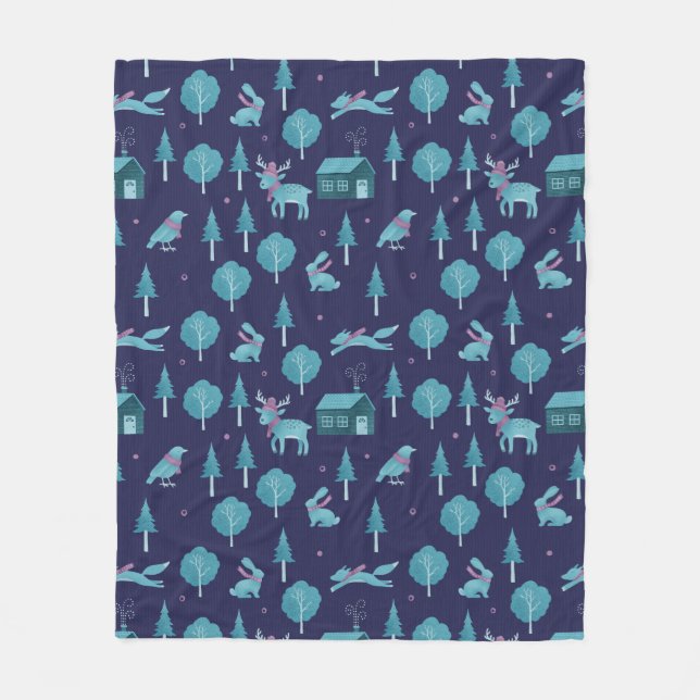 Cobertor De Velo Festive Winter Animals (Frente)