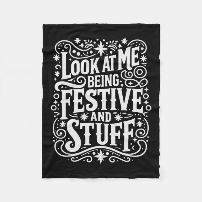 Cobertor De Velo Festivity Olhe Para Mim Festivo E Coisas Celeb (Frente)