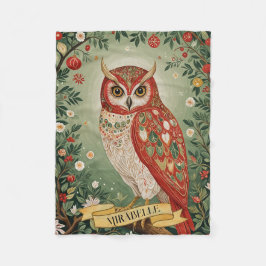 Cobertor De Velo Festivo Foliage Owl Personalizado