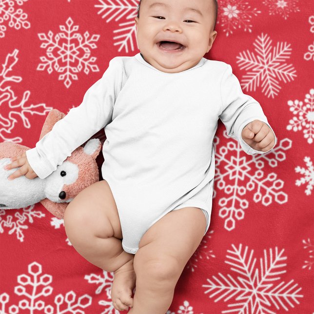 Cobertor De Velo Festivo Red Winter Snowflakes Foliday (Criador carregado)