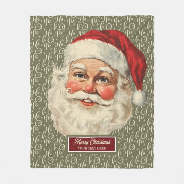 Cobertor De Velo Festivo Retro Santa Claus Holiday Blanket (Frente)