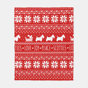 Cobertor De Velo Festivo Scottie Dogs Natal Terriers escoceses