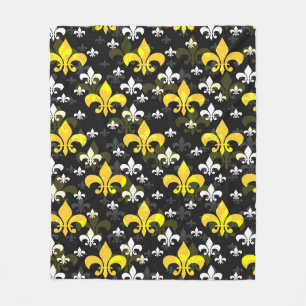 Cobertor De Velo Feur de Lis branco amarelo