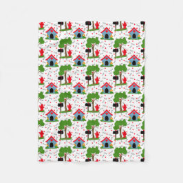 Cobertor De Velo Fido Dog House Hearts Bones