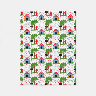 Cobertor De Velo Fido Dog House Hearts Bones