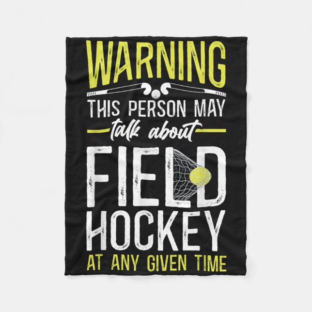 Cobertor De Velo Field Hockey Warning This Person May Talk About Fi (Frente)