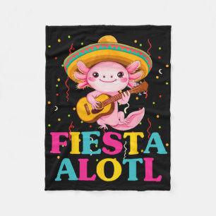 Cobertor De Velo Fiesta Alotl Cinco De Mayo Axolotl Com Sombrero A