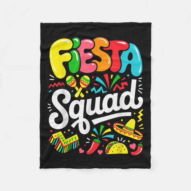 Cobertor De Velo Fiesta Squad Cinco De Mayo Lets Fiesta Gir Mexican (Frente)