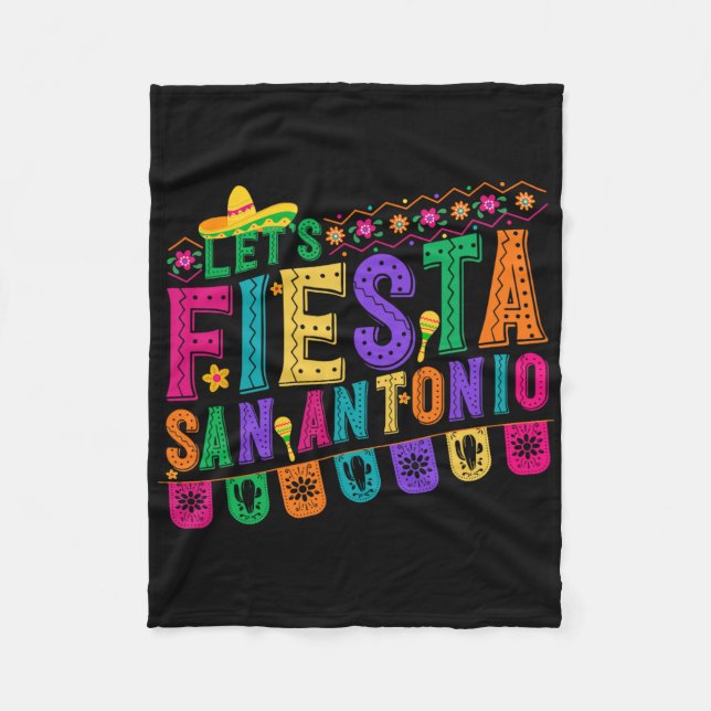 Cobertor De Velo Fiesta Squad San Antonio Texas Cinco De Mayo Lets (Frente)
