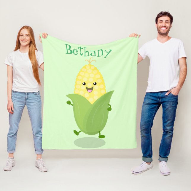 Cobertor De Velo Figura de desenho animado de milho feliz (In Situ)